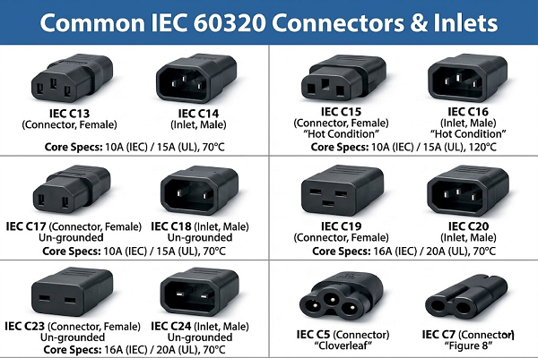 Different Types of IEC Power Cords
